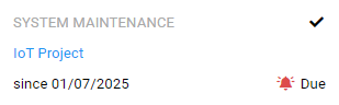 Aufgaben-Kachel im Management-Bereich mit Anzeige der Fälligkeit