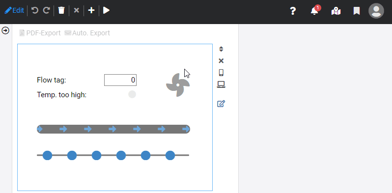Simulieren von Datenpunktwerten und Testen von Dynamisierungen